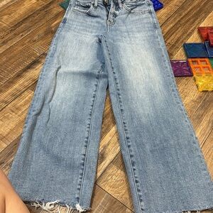 High-Rise Light Blue Wide Leg Flare Jeans
